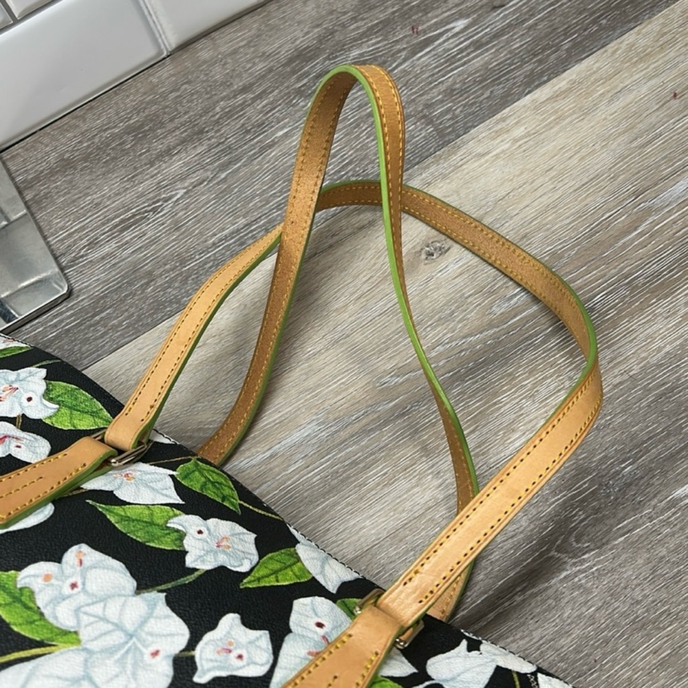 Dooney & Bourke Bougainvillea Black Floral Zip Tote/Shoulder  Bag! GUC!! - Picture 9 of 10